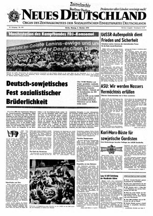 Neues Deutschland Online-Archiv vom 05.10.1970