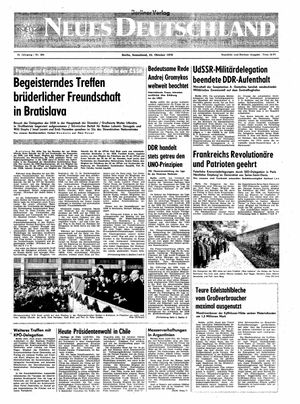 Neues Deutschland Online-Archiv vom 24.10.1970