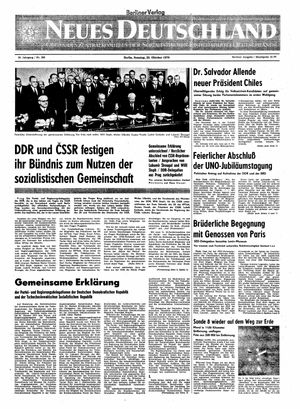 Neues Deutschland Online-Archiv vom 25.10.1970