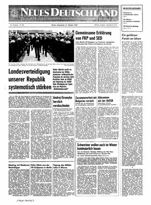 Neues Deutschland Online-Archiv vom 31.10.1970