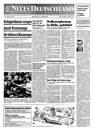 Neues Deutschland Online-Archiv vom 01.11.1970