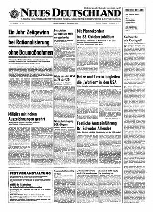 Neues Deutschland Online-Archiv vom 03.11.1970