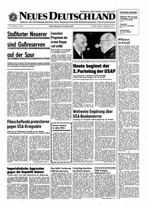 Neues Deutschland Online-Archiv vom 23.11.1970