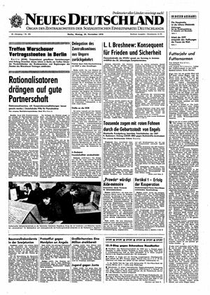 Neues Deutschland Online-Archiv vom 30.11.1970