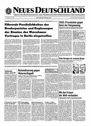 Neues Deutschland Online-Archiv vom 02.12.1970