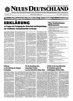 Neues Deutschland Online-Archiv vom 04.12.1970