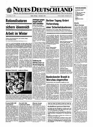 Neues Deutschland Online-Archiv vom 07.12.1970