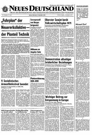 Neues Deutschland Online-Archiv vom 09.12.1970