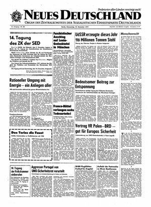 Neues Deutschland Online-Archiv vom 10.12.1970