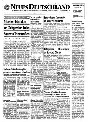 Neues Deutschland Online-Archiv vom 22.12.1970