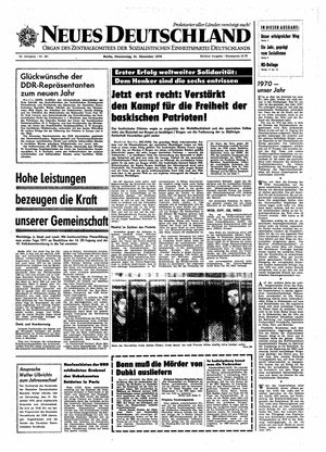 Neues Deutschland Online-Archiv vom 31.12.1970