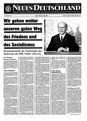 Neues Deutschland Online-Archiv vom 01.01.1971