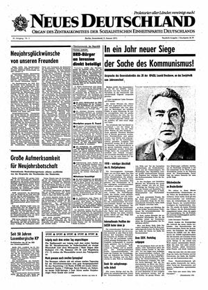 Neues Deutschland Online-Archiv vom 02.01.1971