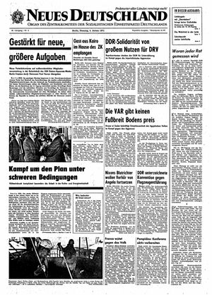 Neues Deutschland Online-Archiv vom 05.01.1971