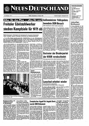 Neues Deutschland Online-Archiv vom 09.01.1971