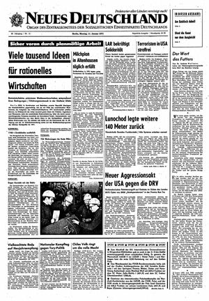Neues Deutschland Online-Archiv vom 11.01.1971