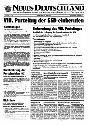 Neues Deutschland Online-Archiv vom 29.01.1971