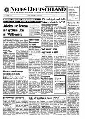 Neues Deutschland Online-Archiv vom 04.02.1971