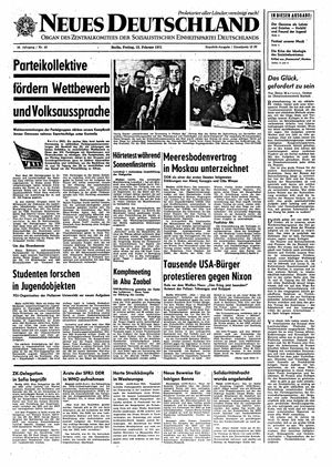 Neues Deutschland Online-Archiv vom 12.02.1971