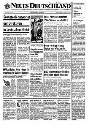 Neues Deutschland Online-Archiv vom 16.02.1971