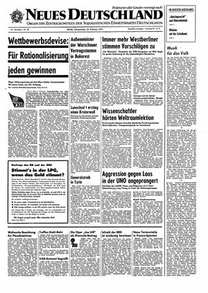 Neues Deutschland Online-Archiv vom 18.02.1971