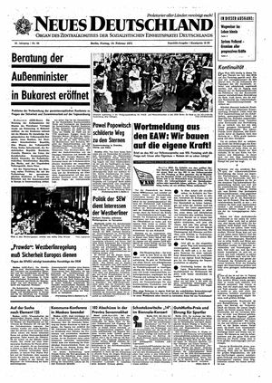 Neues Deutschland Online-Archiv vom 19.02.1971