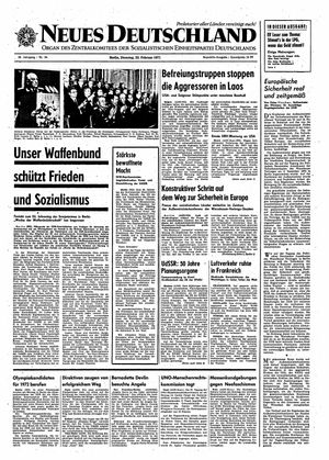 Neues Deutschland Online-Archiv vom 23.02.1971