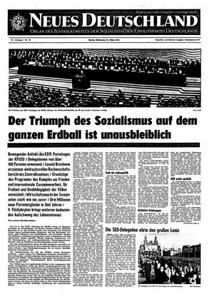 Neues Deutschland Online-Archiv vom 31.03.1971