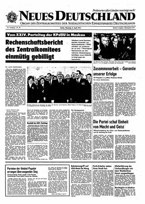 Neues Deutschland Online-Archiv vom 06.04.1971