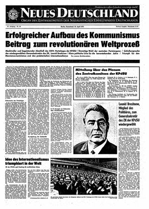Neues Deutschland Online-Archiv vom 10.04.1971