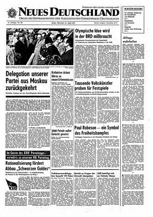 Neues Deutschland Online-Archiv vom 14.04.1971