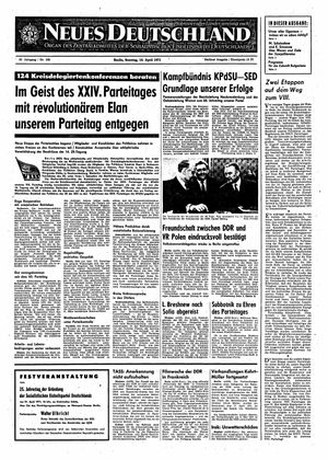 Neues Deutschland Online-Archiv vom 18.04.1971