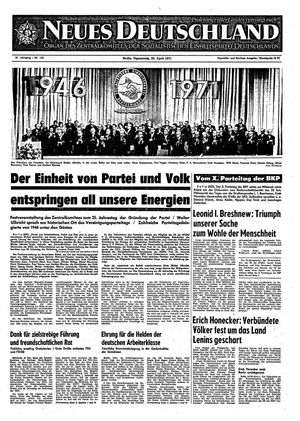Neues Deutschland Online-Archiv vom 22.04.1971