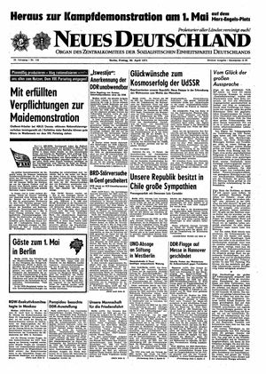 Neues Deutschland Online-Archiv vom 30.04.1971