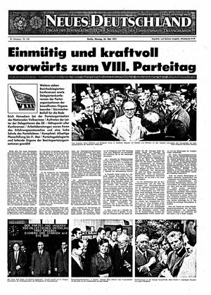 Neues Deutschland Online-Archiv vom 24.05.1971