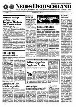Neues Deutschland Online-Archiv vom 09.06.1971