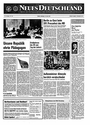 Neues Deutschland Online-Archiv vom 13.06.1971