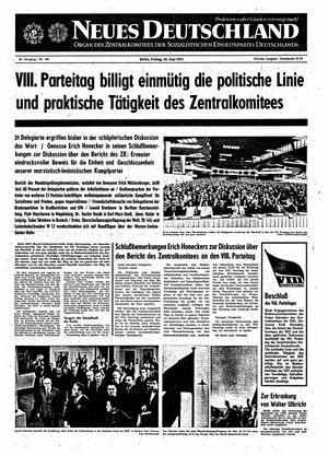Neues Deutschland Online-Archiv vom 18.06.1971