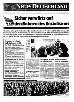 Neues Deutschland Online-Archiv vom 20.06.1971