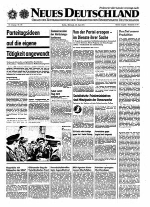 Neues Deutschland Online-Archiv vom 30.06.1971