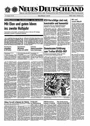 Neues Deutschland Online-Archiv vom 07.07.1971