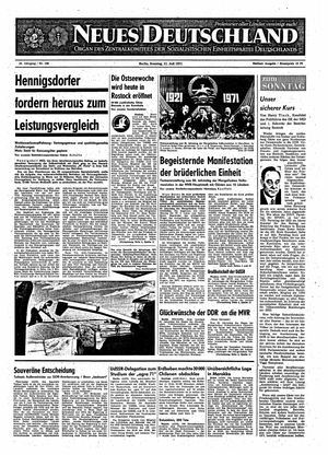 Neues Deutschland Online-Archiv vom 11.07.1971
