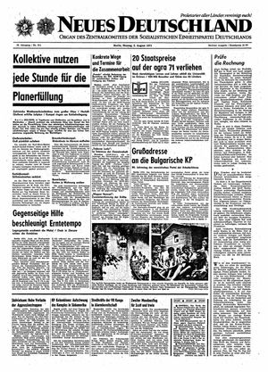 Neues Deutschland Online-Archiv vom 02.08.1971