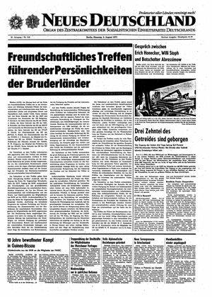 Neues Deutschland Online-Archiv vom 03.08.1971