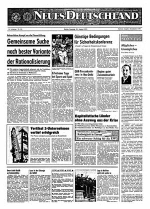 Neues Deutschland Online-Archiv vom 22.08.1971