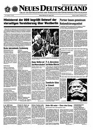 Neues Deutschland Online-Archiv vom 25.08.1971