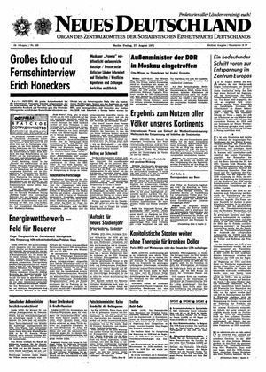 Neues Deutschland Online-Archiv vom 27.08.1971