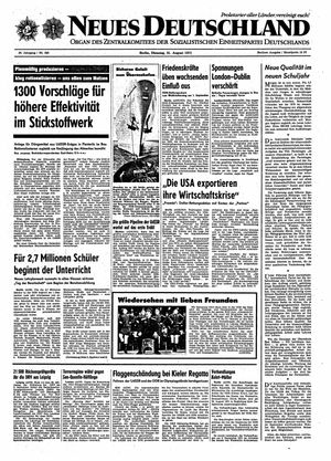 Neues Deutschland Online-Archiv vom 31.08.1971