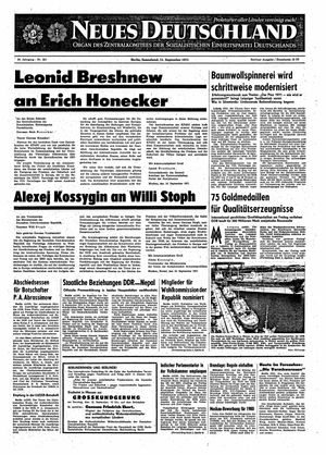 Neues Deutschland Online-Archiv vom 11.09.1971