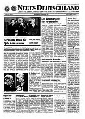 Neues Deutschland Online-Archiv vom 14.09.1971